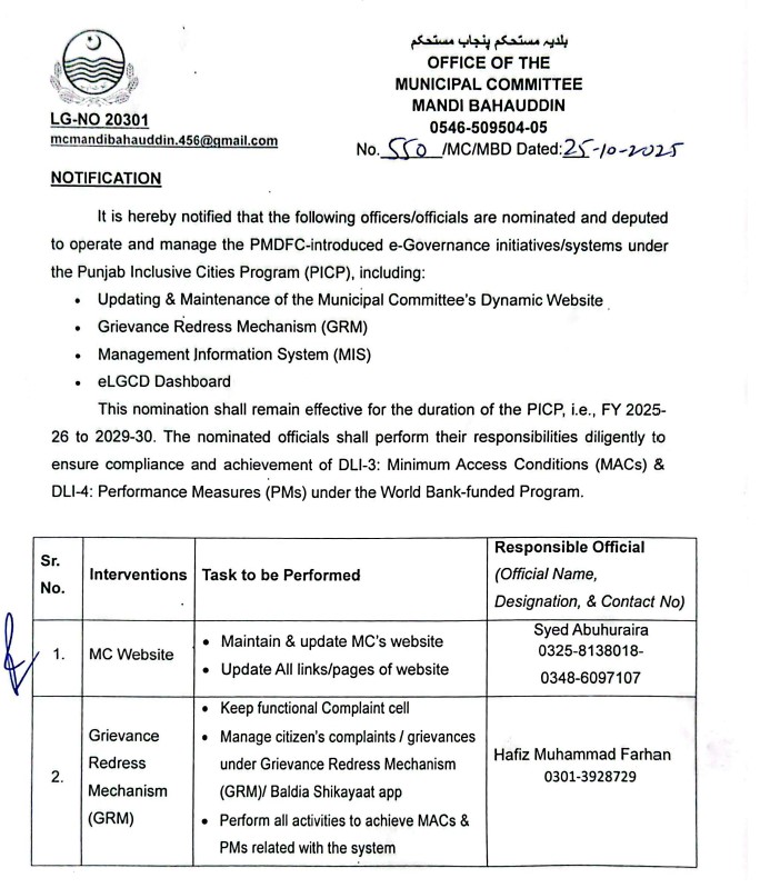Notification_Focal Persons_E-goverance Initiatives  